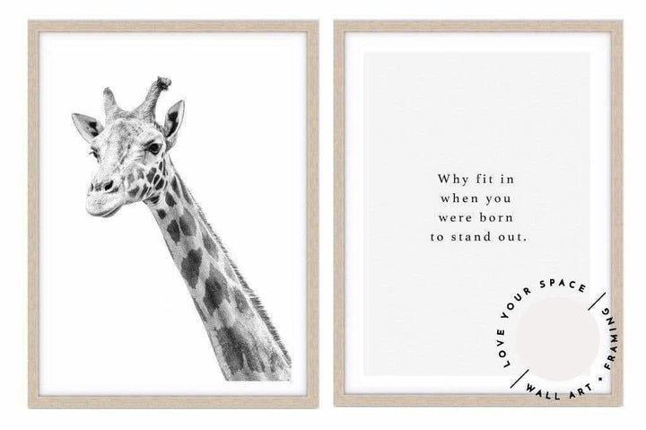 A Cute Pair - Giraffe & Quote - Love Your Space