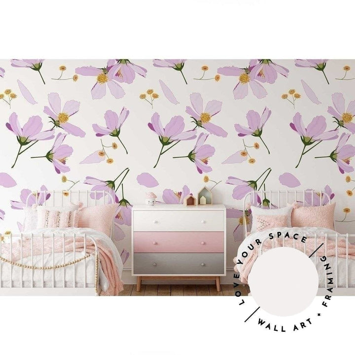 Falling Flowers Designer Wallpaper - Love Your Space