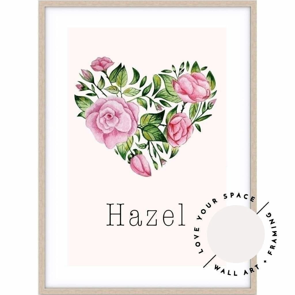 Flower Heart - Custom Name - Love Your Space