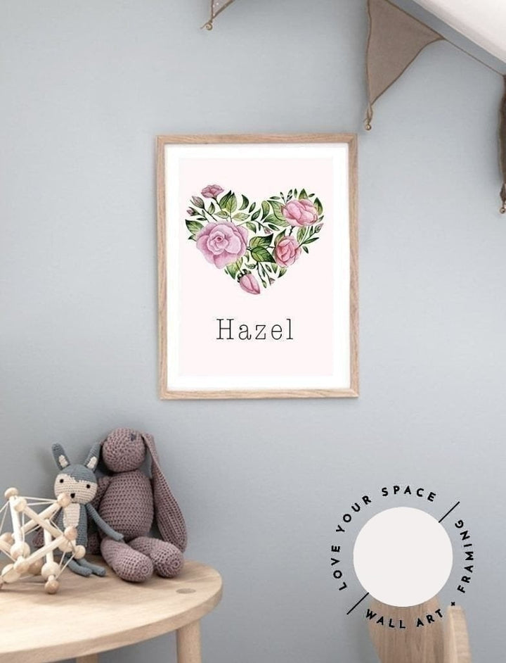 Flower Heart - Custom Name - Love Your Space