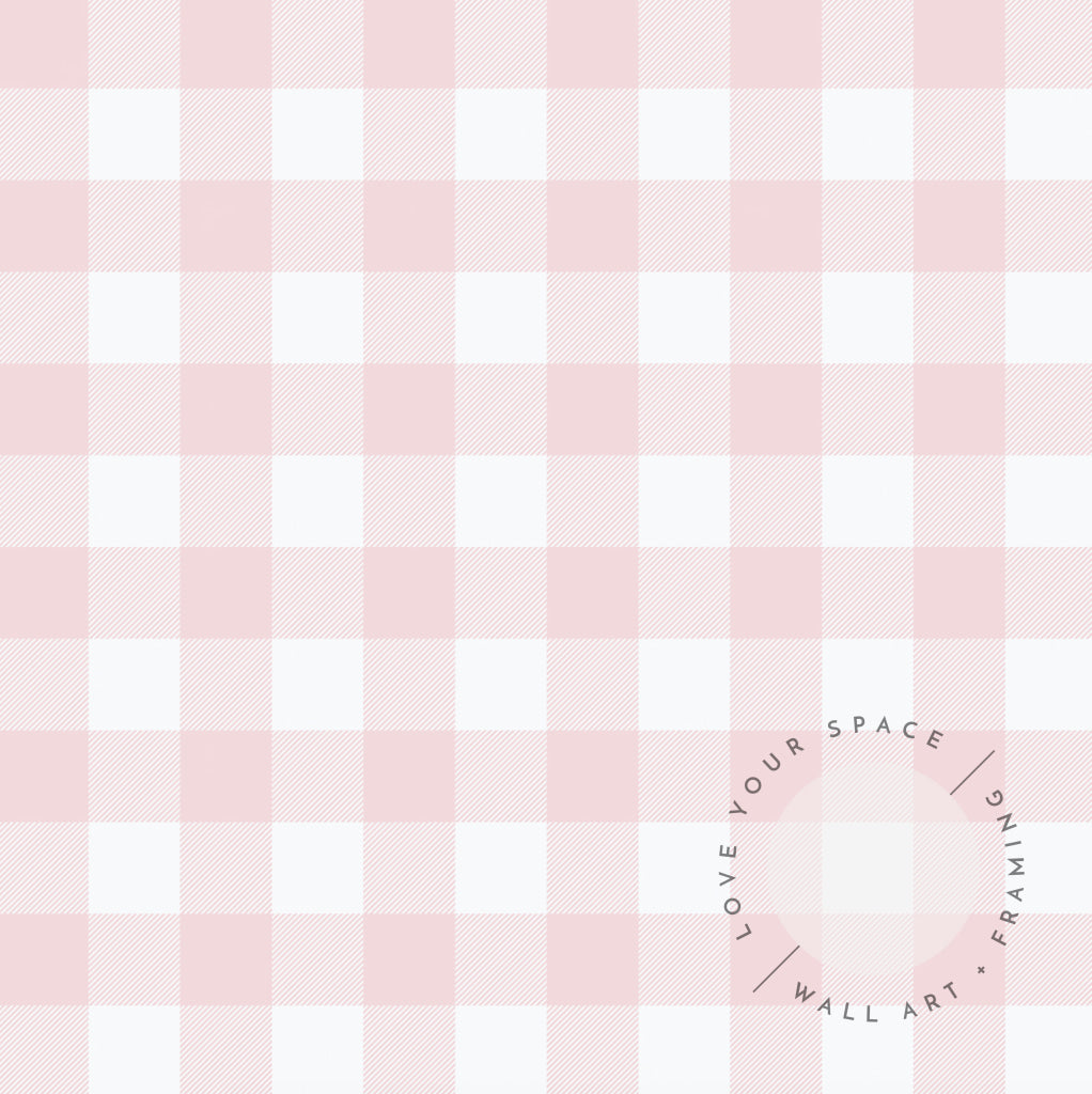 Gingham Soft Pink Designer Wallpaper