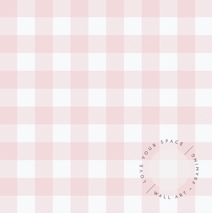 Gingham Soft Pink Designer Wallpaper