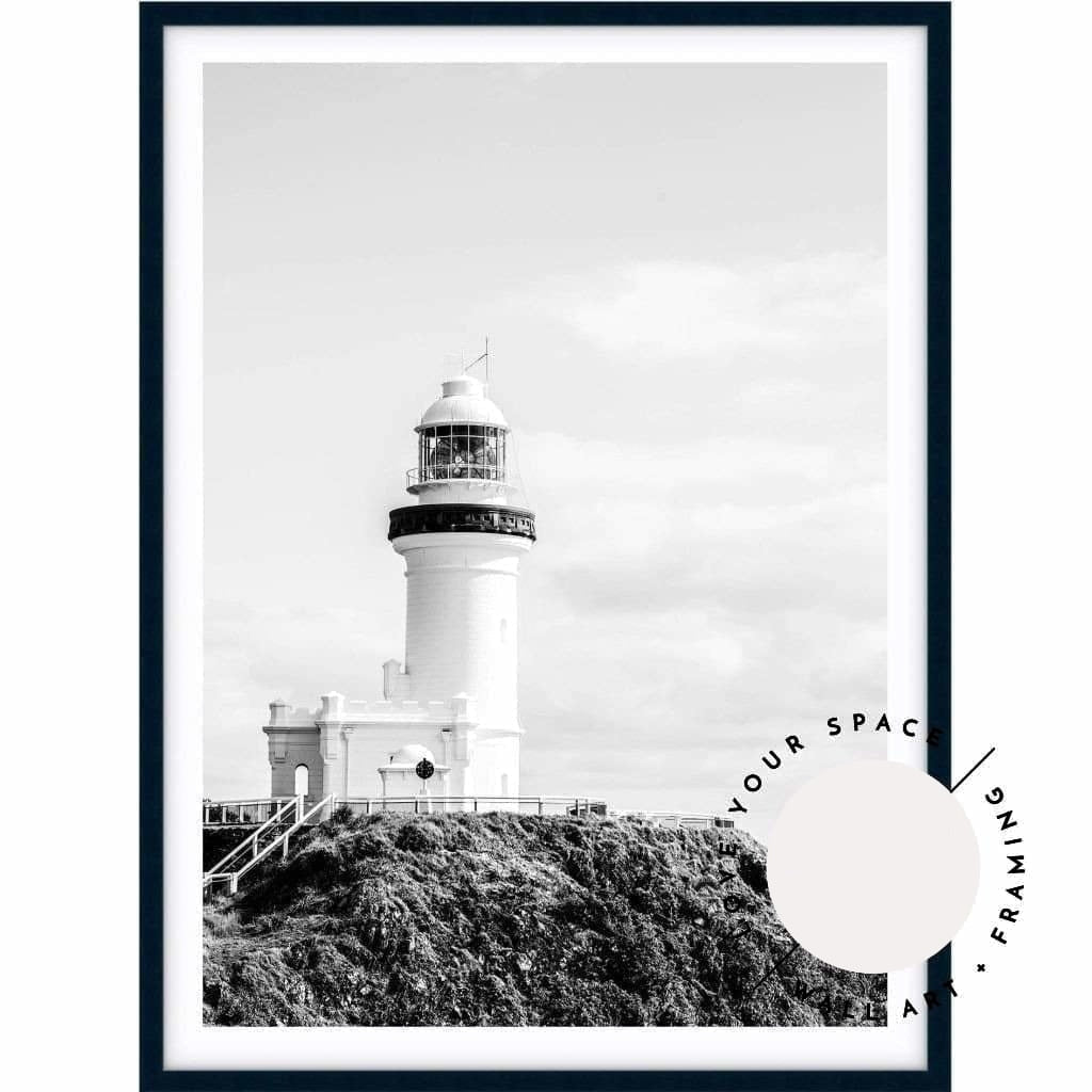 Lighthouse - Byron Bay no.1 - Black & White - Love Your Space