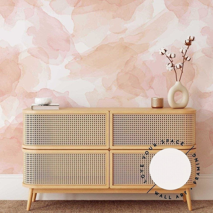 Peach Watercolour Designer Wallpaper - Love Your Space