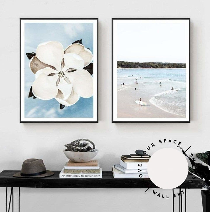 Set of 2 - Magnolia On Blue & The Pass - Byron Bay - Love Your Space