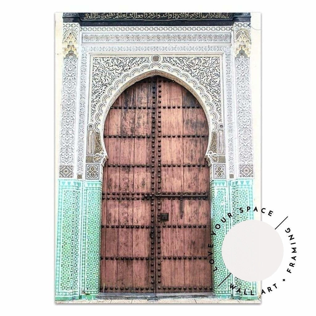 Set of 2 - Moroccan Doorway no.2 & Travel Quote - Love Your Space