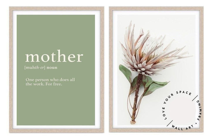 Set of 2 - Mother Quote + Aged King I - Love Your Space