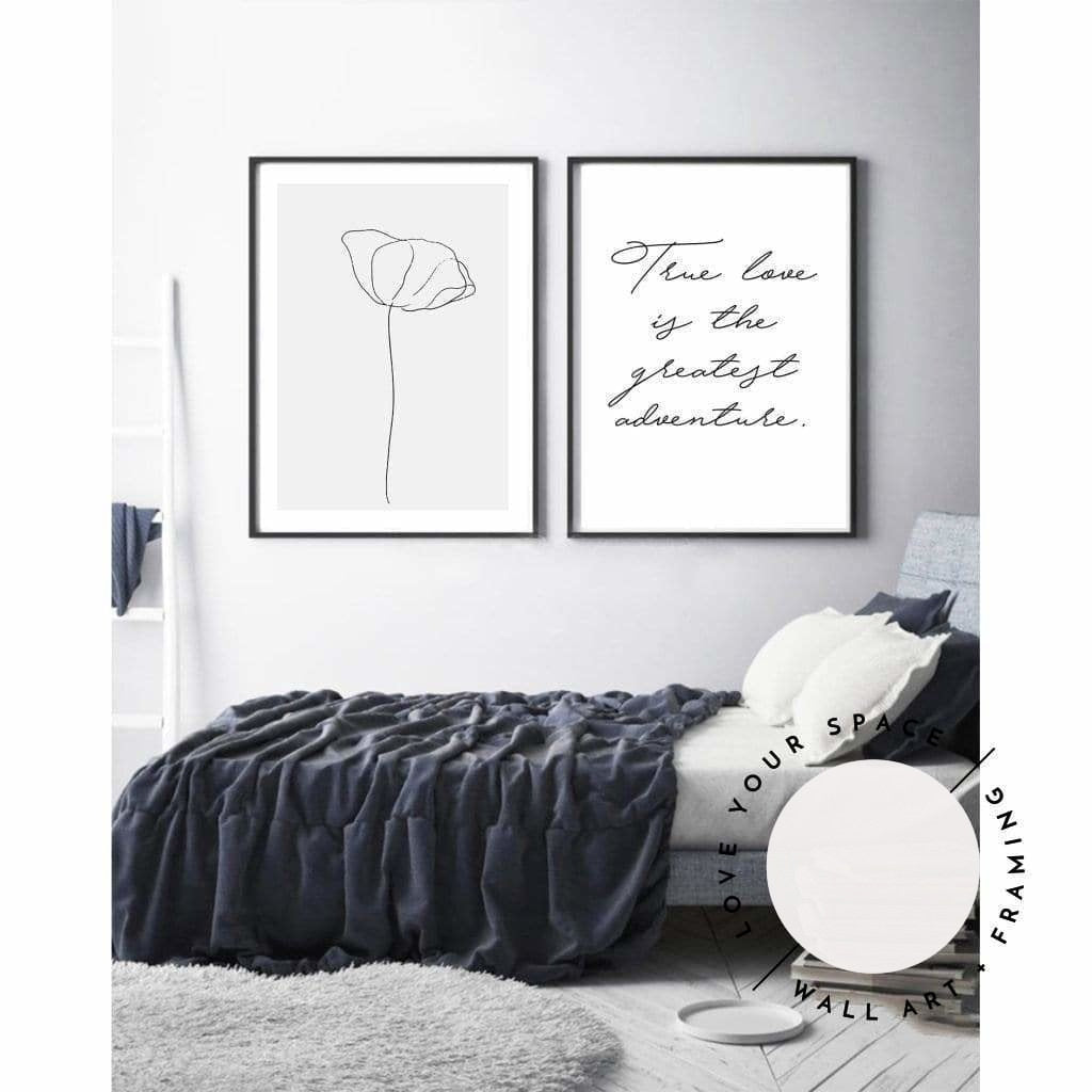 Set of 2 - Simplicity no.2 & True Love Quote - Love Your Space